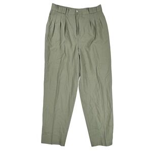 Christy Girl Vintage Pleated Pants Sage Green High Waist Tapered Pants Size 16